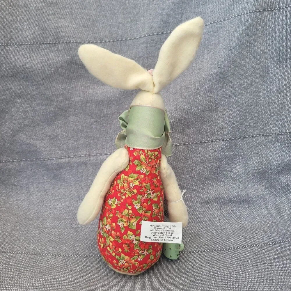 Miss Elle's Collection Bunny Artisan Flair Washed Sand Stuffed Bunny Vintage NWT